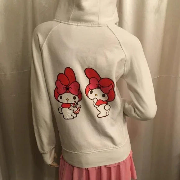 ADORABLE new vintage y2k hoodie and crop top with my melody and crystal hearts! - Picture 7 of 15